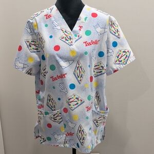 Twister Multicolored Dot Scrub Top